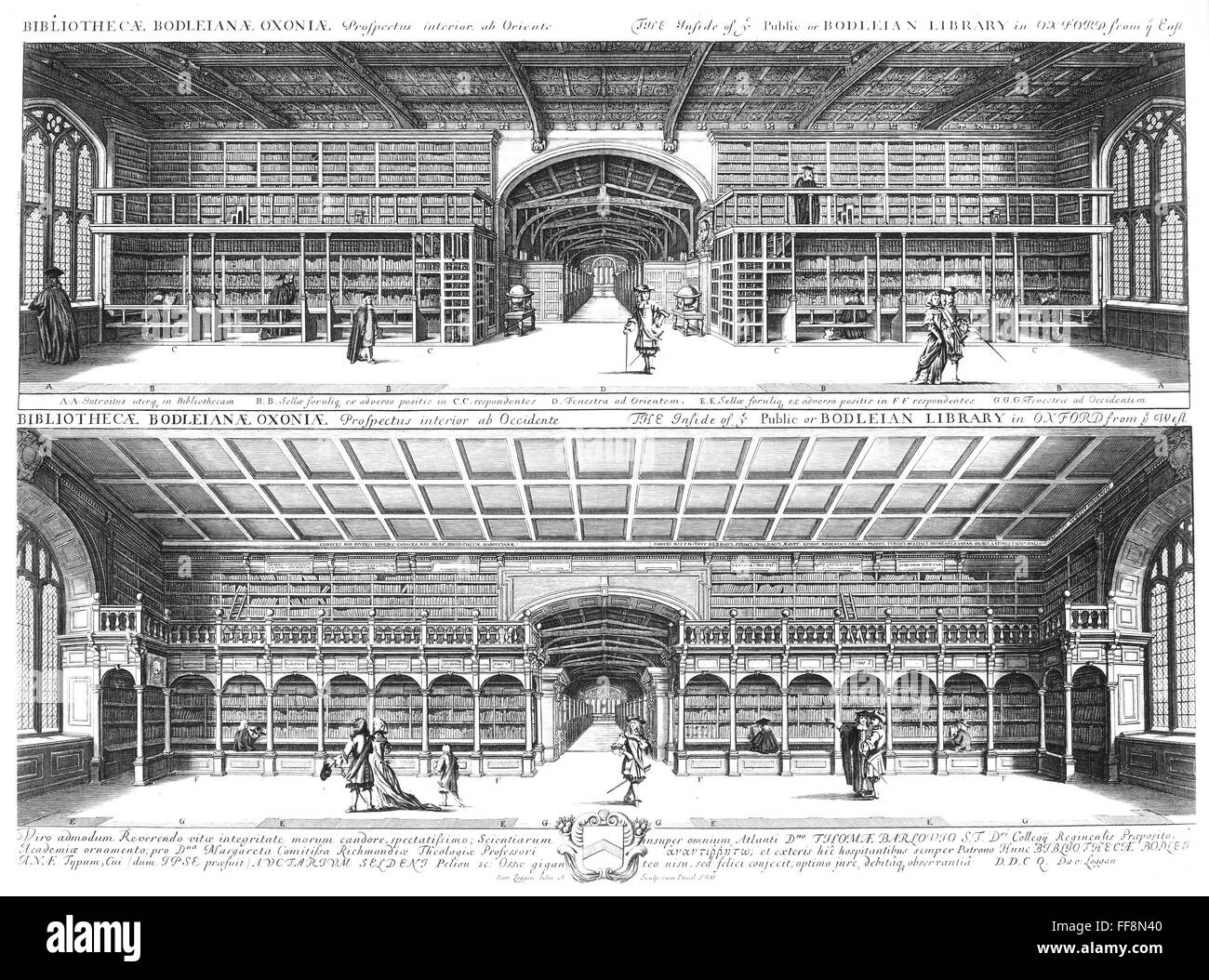 OXFORD: BODLEIAN LIBRARY. /nInterior of the Bodleian Library at Oxford ...