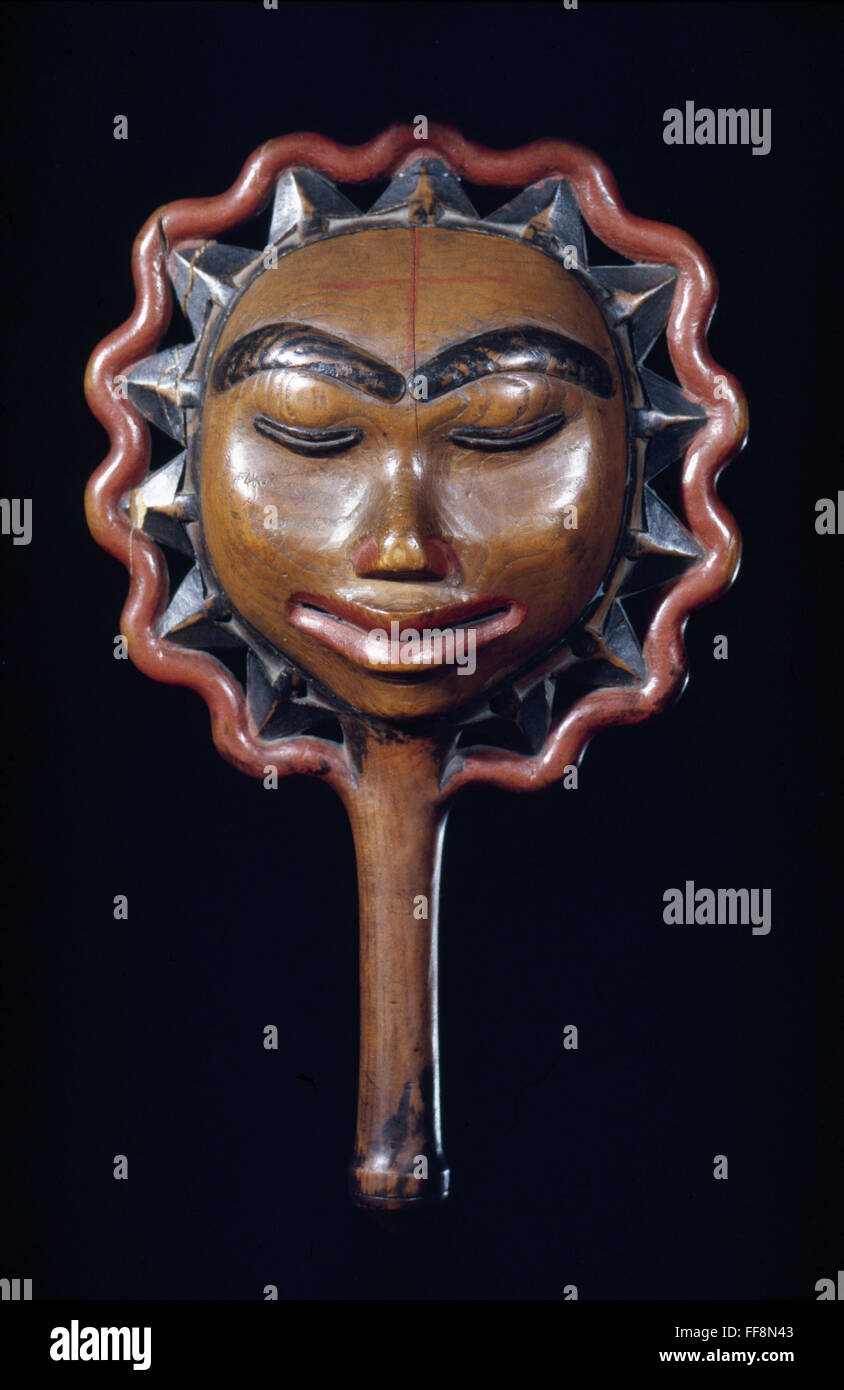 NORTHWESTERN NATIVE AMERICAN ART: /nTsimshian wood and abalone Sun ...