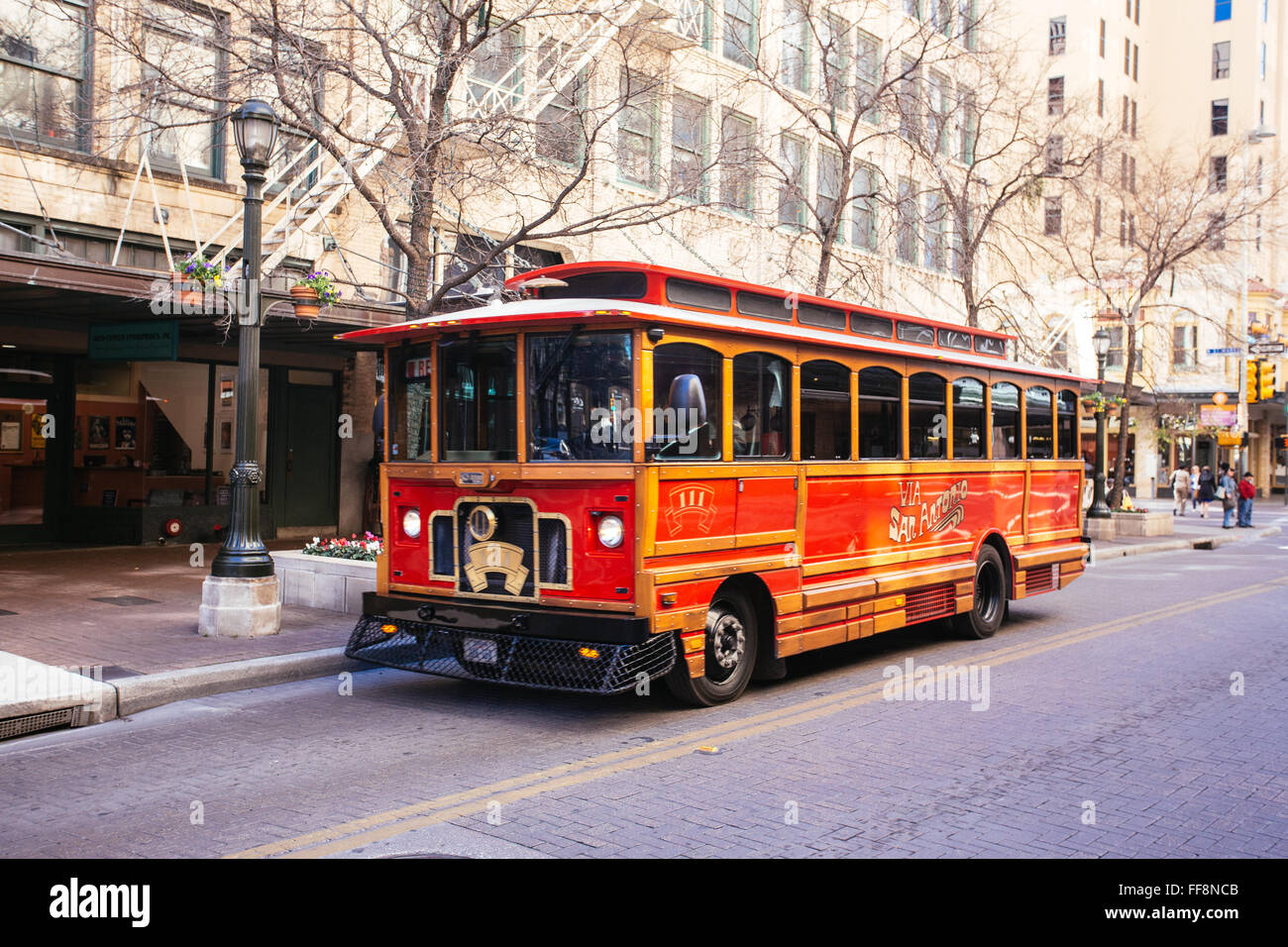 san antonio trolley bus tour Stock Photo - Alamy