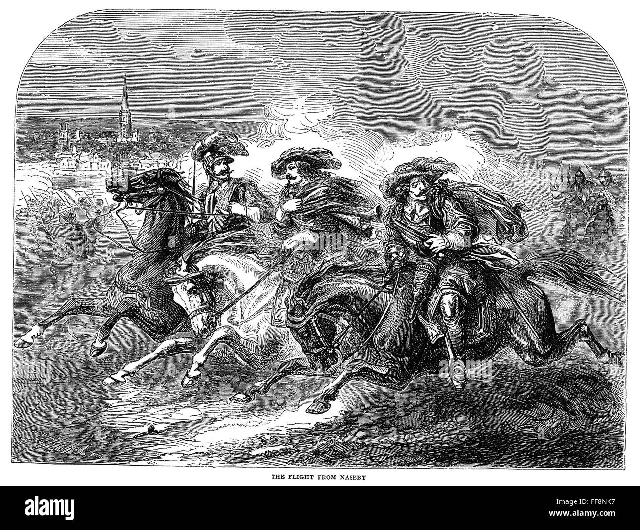 BATTLE OF NASEBY, 1645. /nCavaliers loyal to King Charles I flee ...