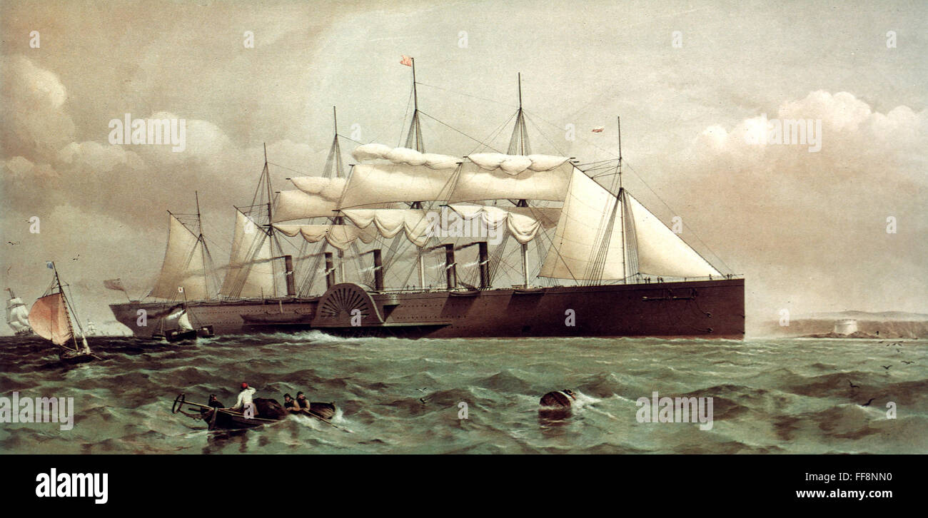 SHIP GREAT EASTERN, 1858. /nThe Great Eastern, 18,914 tons, Millwall
