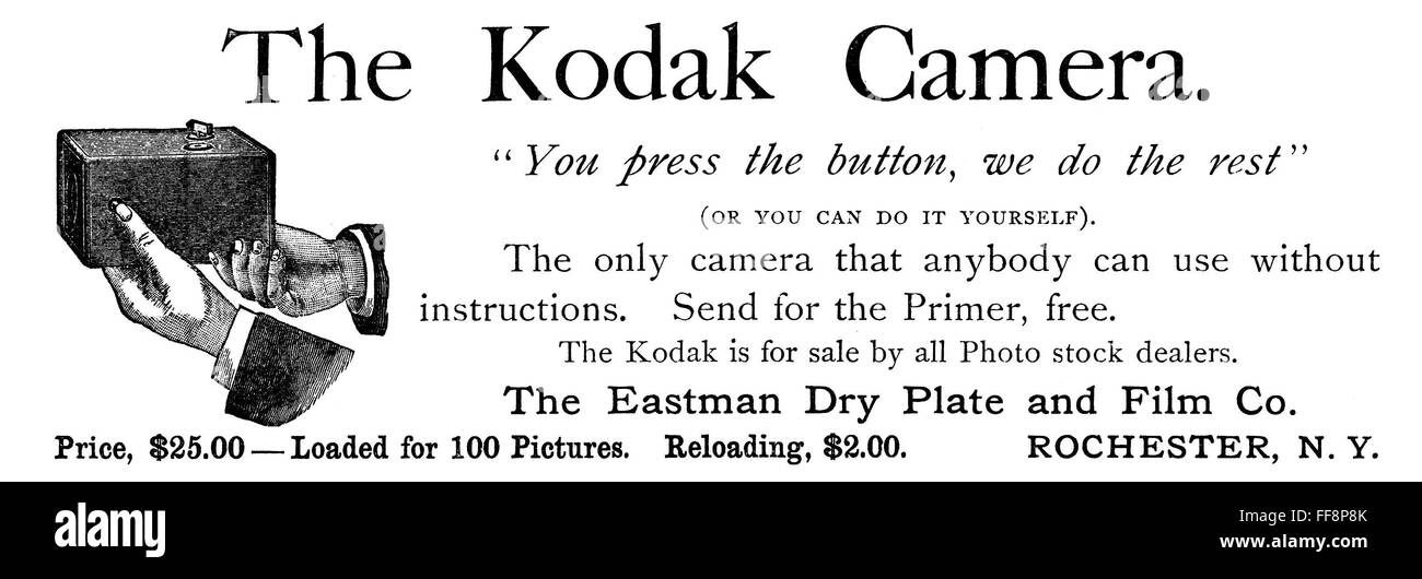 Advertisement for 'The Kodak Camera', 1889
