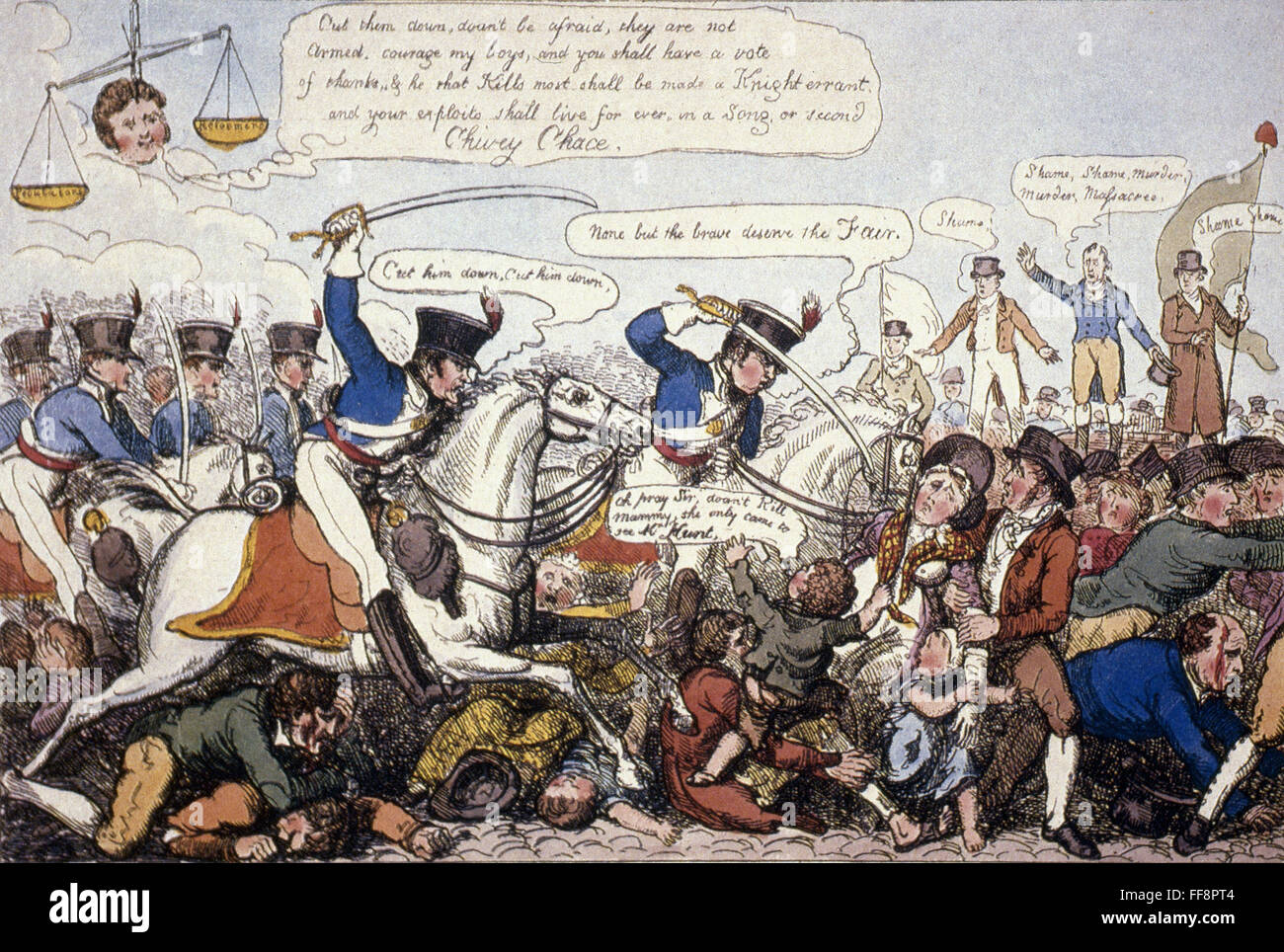 Peterloo Massacre, 1819.  Nthe Peterloo Massacre At St. Peter's Field 