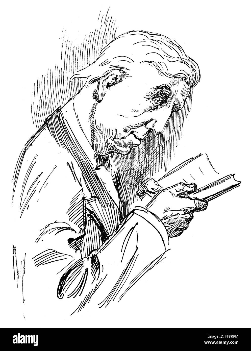 CHARLES L. DODGSON /n(1832-1898). 'Lewis Carroll.' English writer, photographer and mathematician. Pen-and-ink drawing by Harry Furniss (1854-1925). Stock Photo