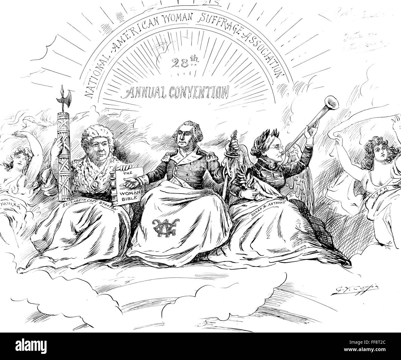 WOMEN'S RIGHTS CARTOON. /n'The Apotheosis of Liberty.' American cartoon ...