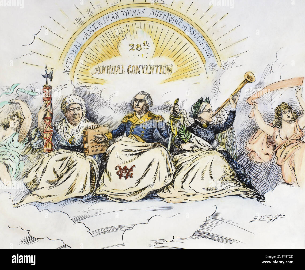 WOMEN'S RIGHTS CARTOON. /n'The Apotheosis of Liberty.' American cartoon ...