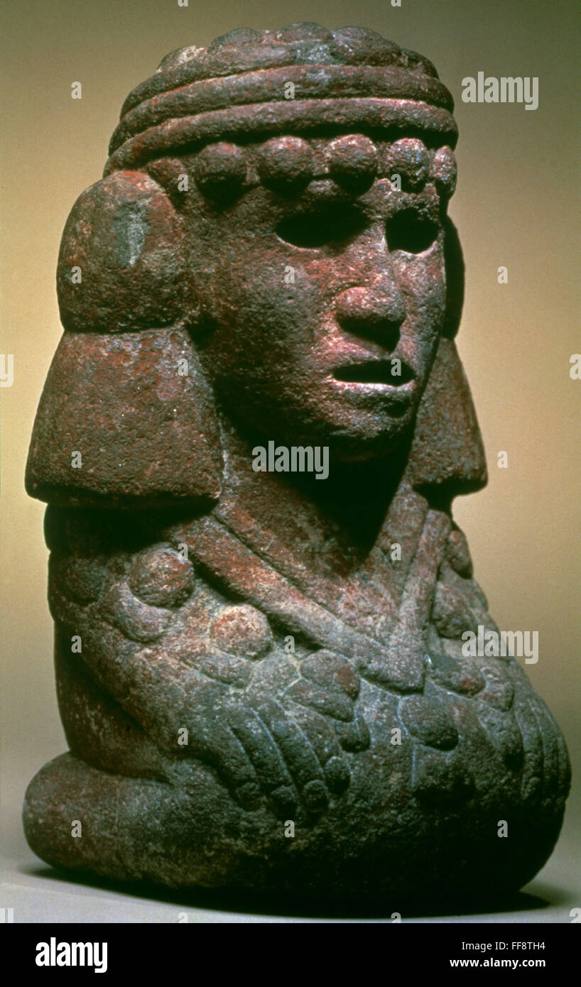 MEXICO AZTEC ART. /nWater goddess Chalchiuhtlicue. Stone, 15th16th