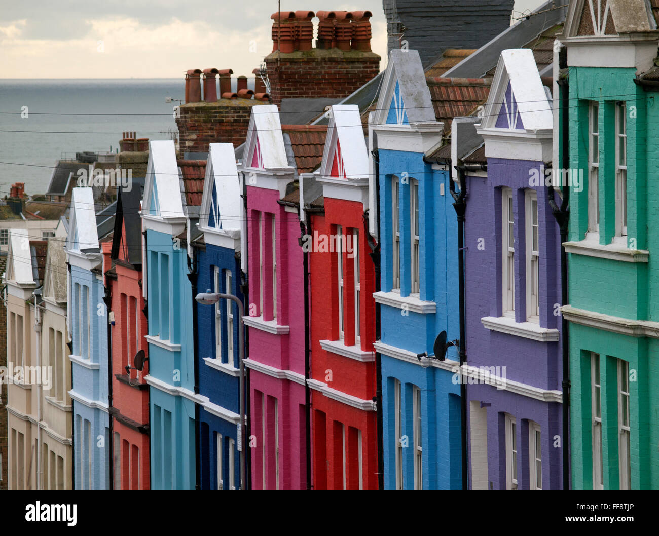 The colorful houses of Blaker Street in Brighton Stock Photo Alamy