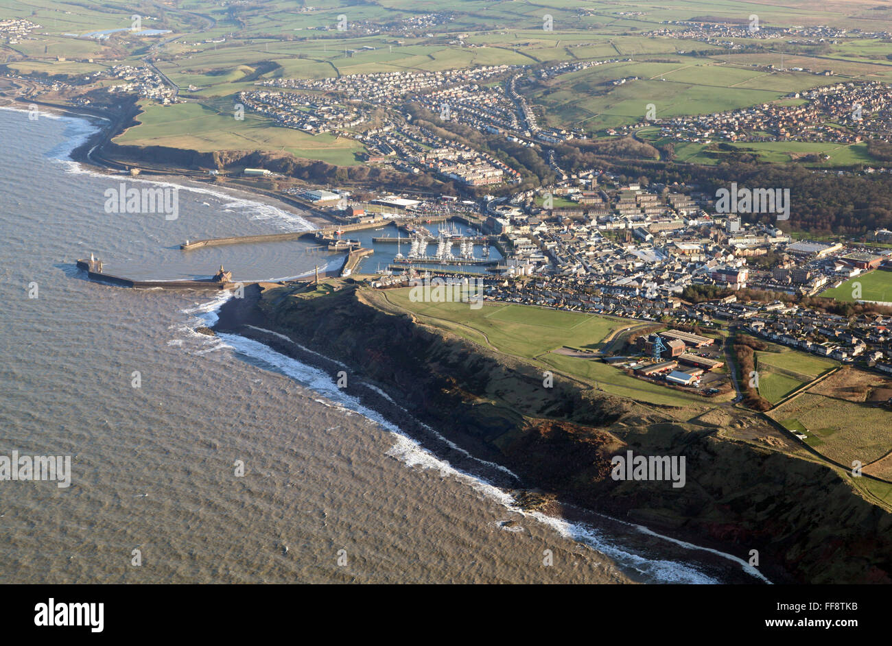 aerial view of the coast in Cumbria at Whitehaven, UK Stock Photo Alamy