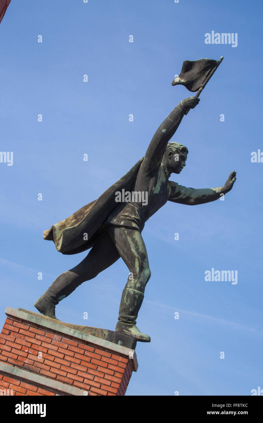 Communist-era statue of Hungarian born Red Army Captain Steinmetz in the Memento Park, Budapest, Hungary Stock Photo