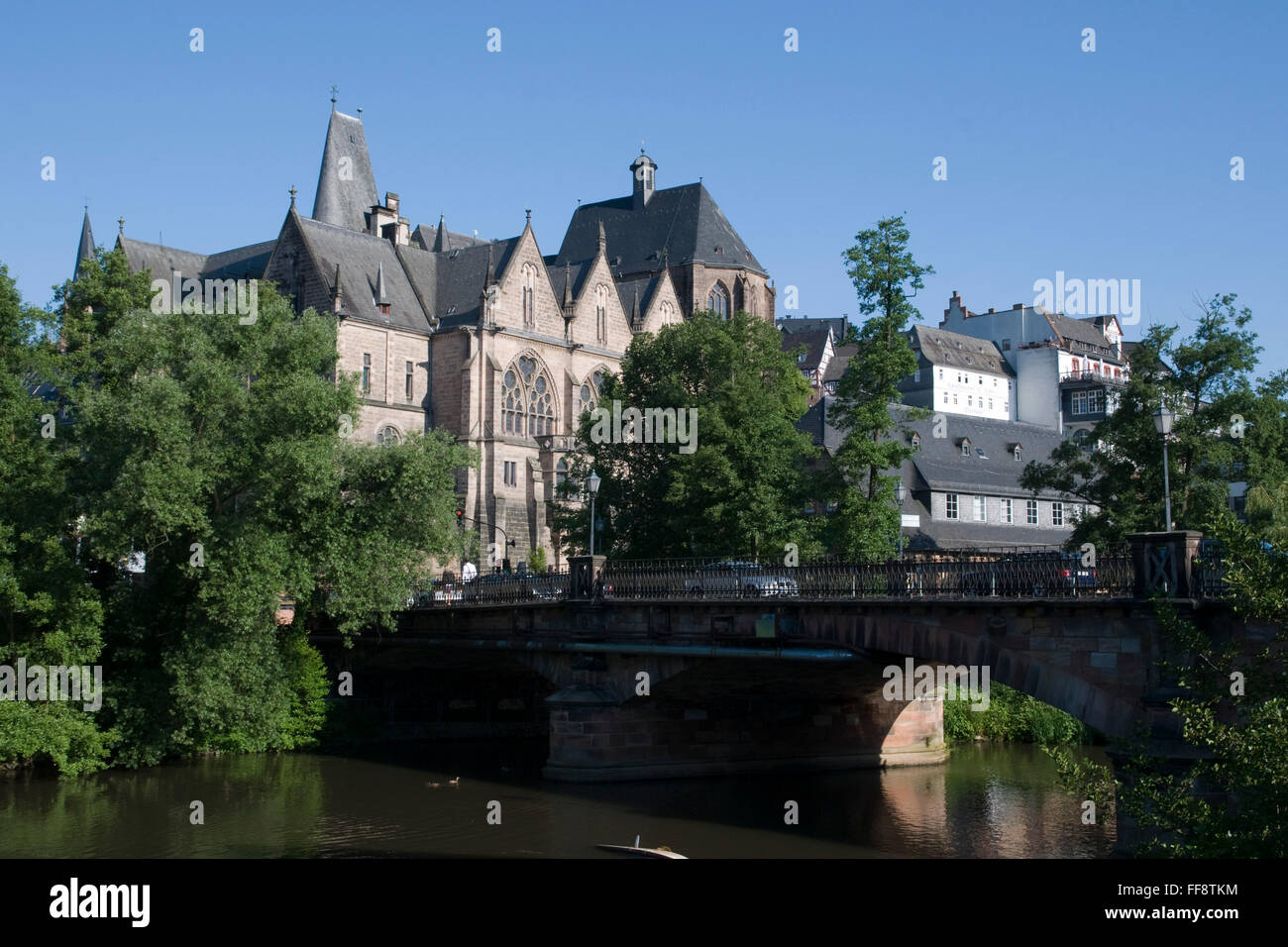 Alte Universität, Untertstadt an der Lahn, Marburg, Hessen, Deutschland | Old University, old town, river Lahn, Marburg, Hesse, Stock Photo