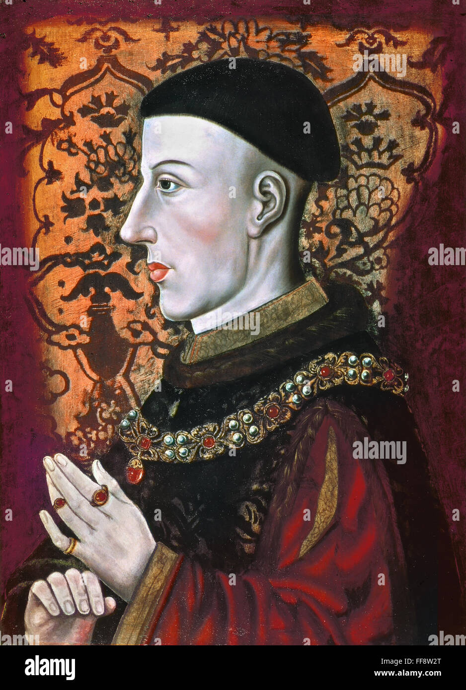 HENRY V (1387-1422)./nKing of England, 1413-1422. Oil on panel by an unknown artist. Stock Photo