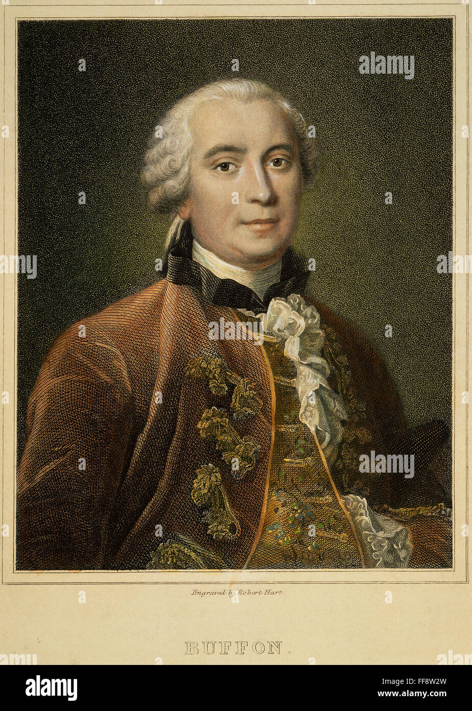 GEORGES-LOUIS de BUFFON /n(1707-1788). French naturalist: colored English engraving, 19th century. Stock Photo