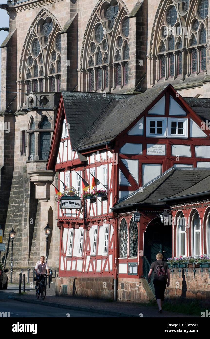 Alte Universität, alter Brauhaus, Altstadt, Marburg, Hessen, Deutschland | Old University, old brew house, old town, Marburg, He Stock Photo