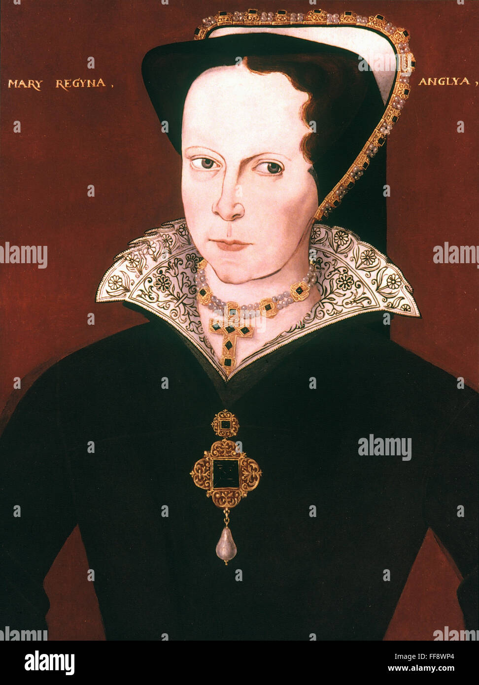 QUEEN MARY I OF ENGLAND. /nQueen of England, 155358./nOil on panel, 17th century, by unknown