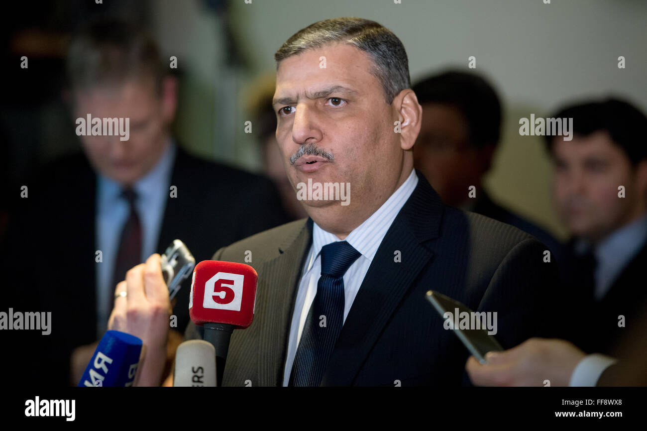 Munich, Germany. 11th Feb, 2016. Syrian politician Riyad Farid Hijab