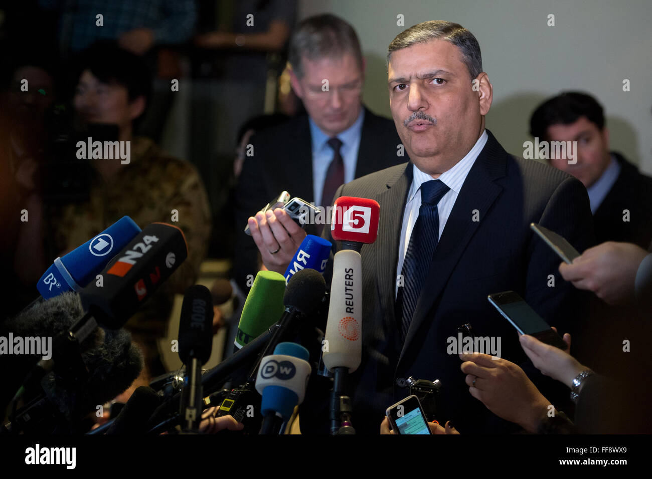 Munich, Germany. 11th Feb, 2016. Syrian politician Riyad Farid Hijab