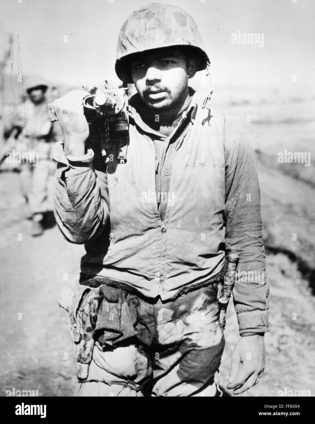 KOREAN WAR: MARINE, 1951. /nA Marine on the Hoengsong-Wonju front in ...