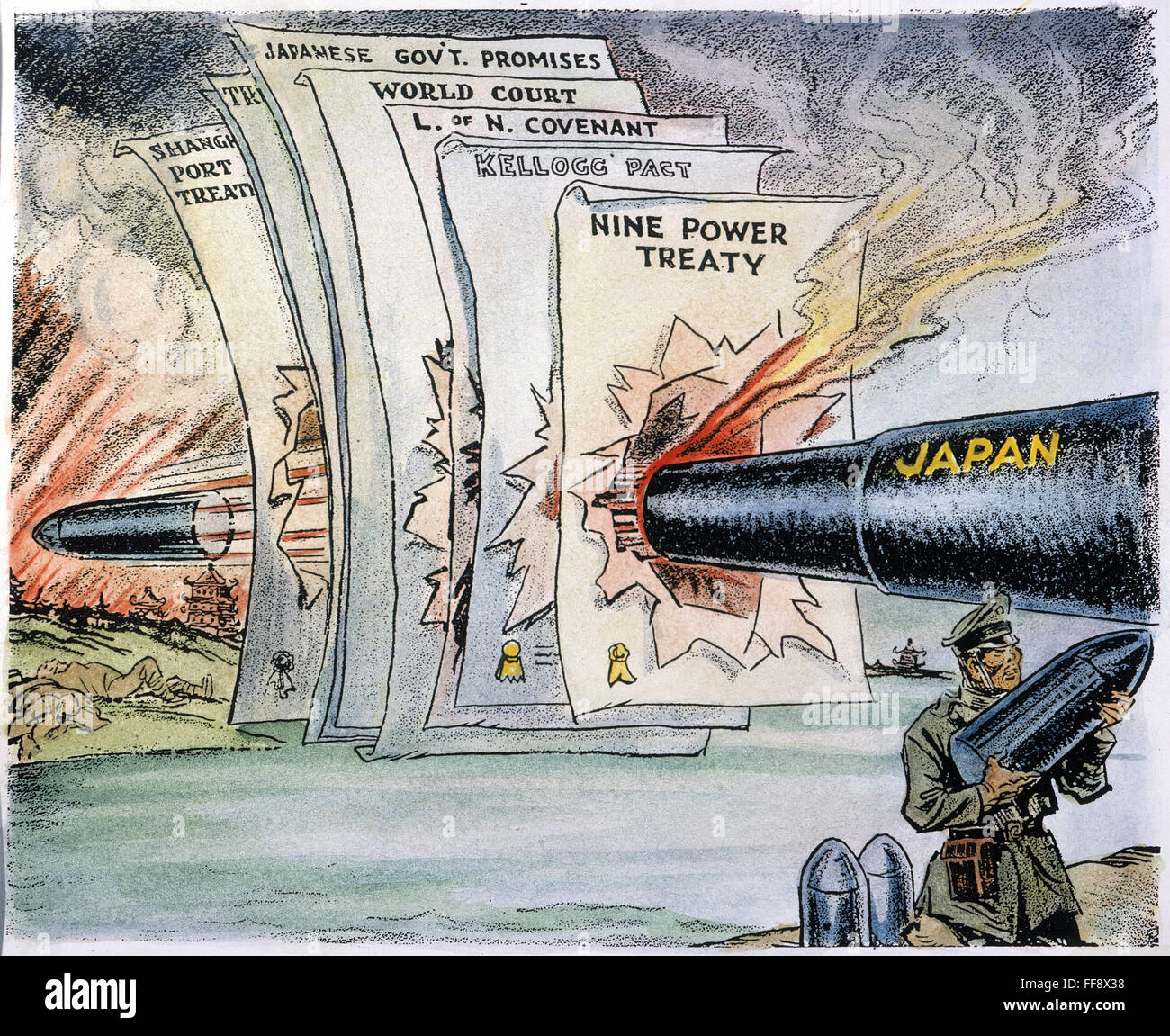 MANCHURIAN CARTOON, 1931. /nAn American cartoon of 1931 commenting on