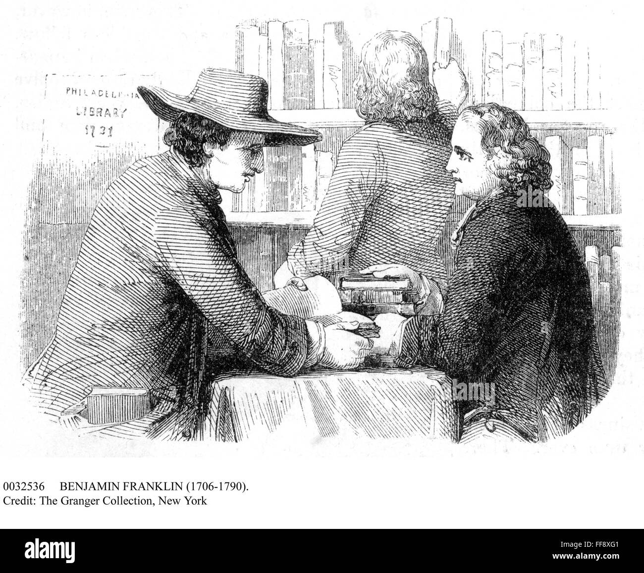 1731 First Library BENJAMIN FRANKLIN (1706-1790). /nAmerican printer, publisher, scientist ...