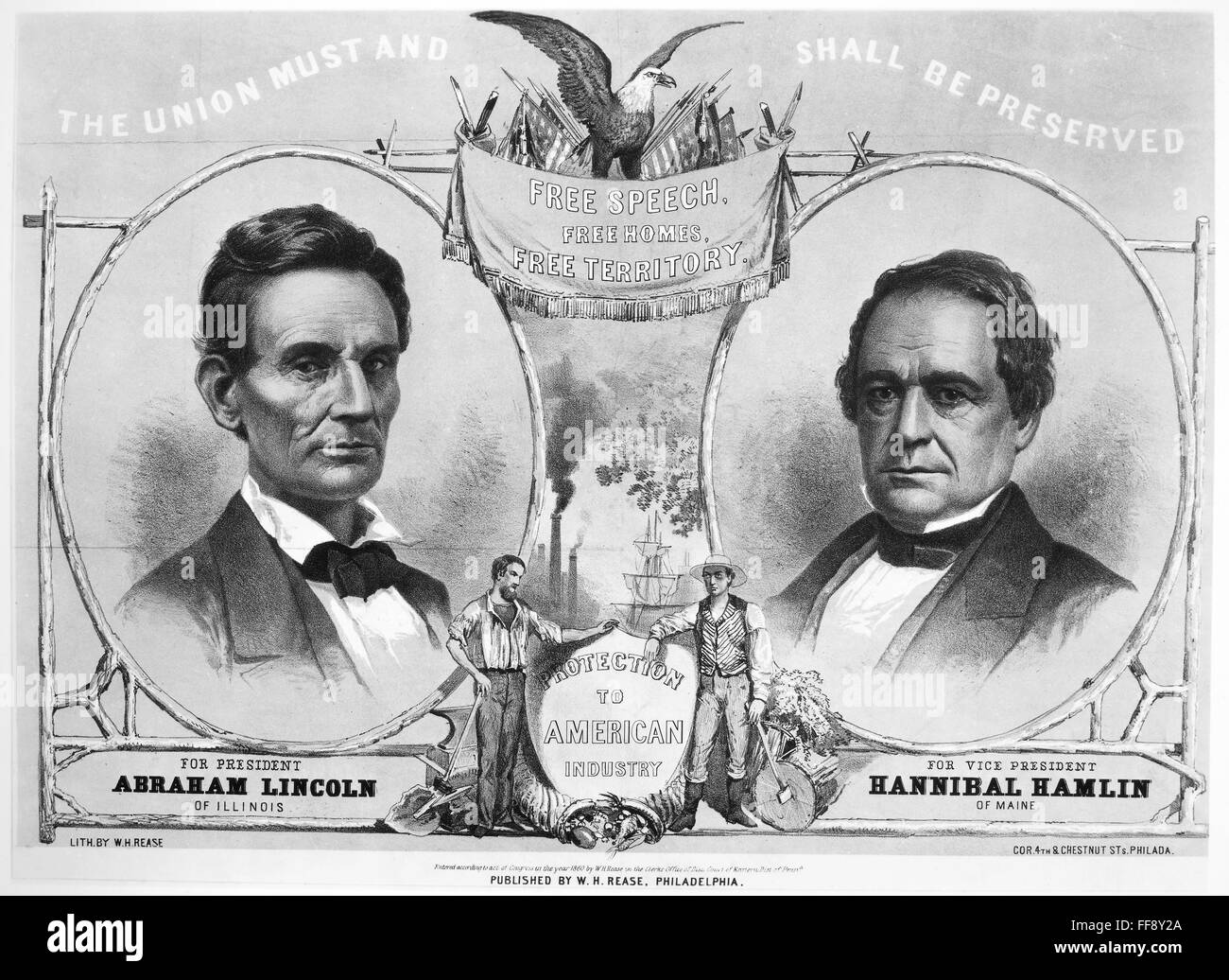 PRESIDENTIAL CAMPAIGN, 1860. /nAbraham Lincoln and Hannibal Hamlin, the ...