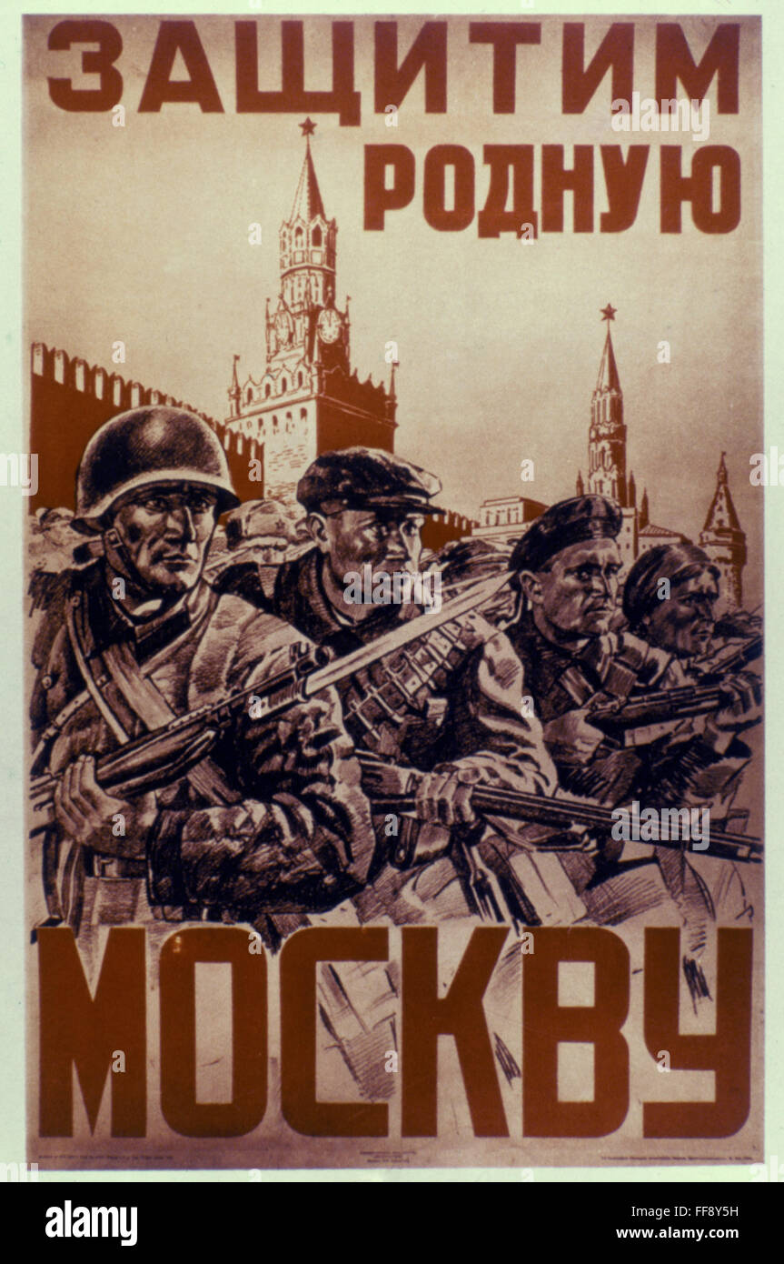 World War Ii: Soviet Poster.  N'defend Our Beloved Moscow From German 