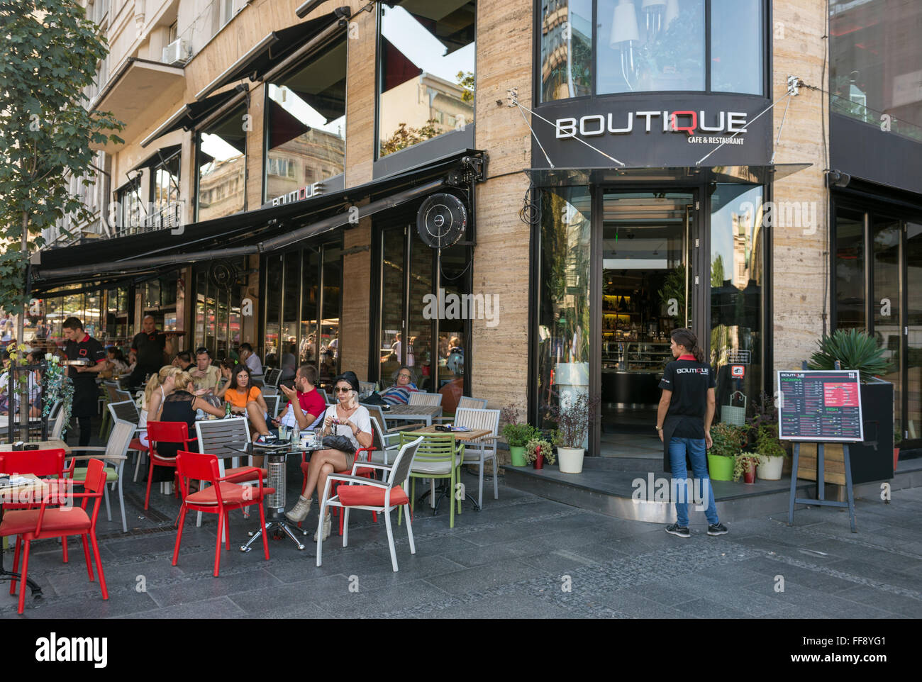 Boutique pub & restaurant Square of the Republic in Belgrade, Serbia Stock Photo