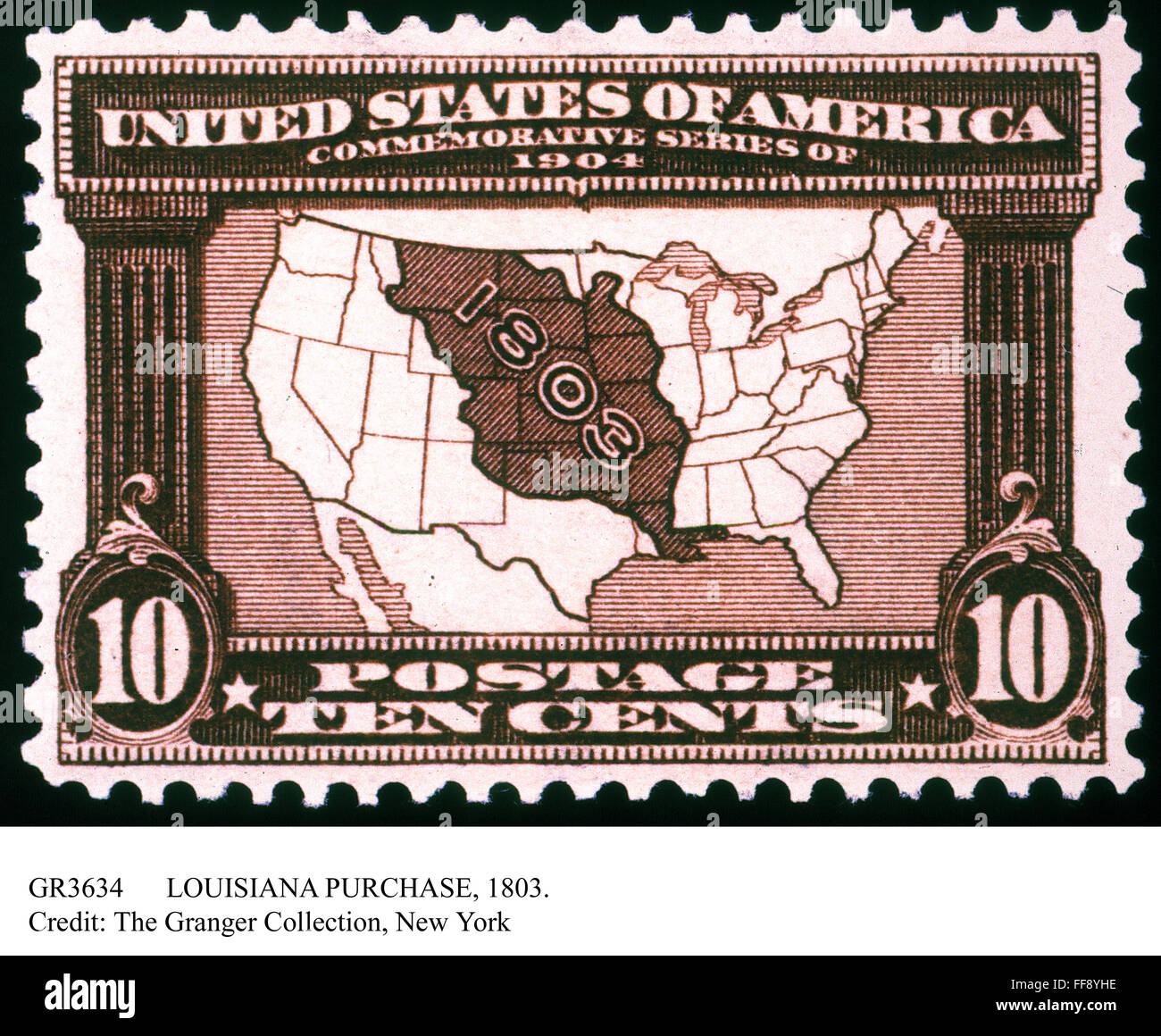 LOUISIANA PURCHASE, 1803. /nU.S. postage stamp, 1904, commemorating the