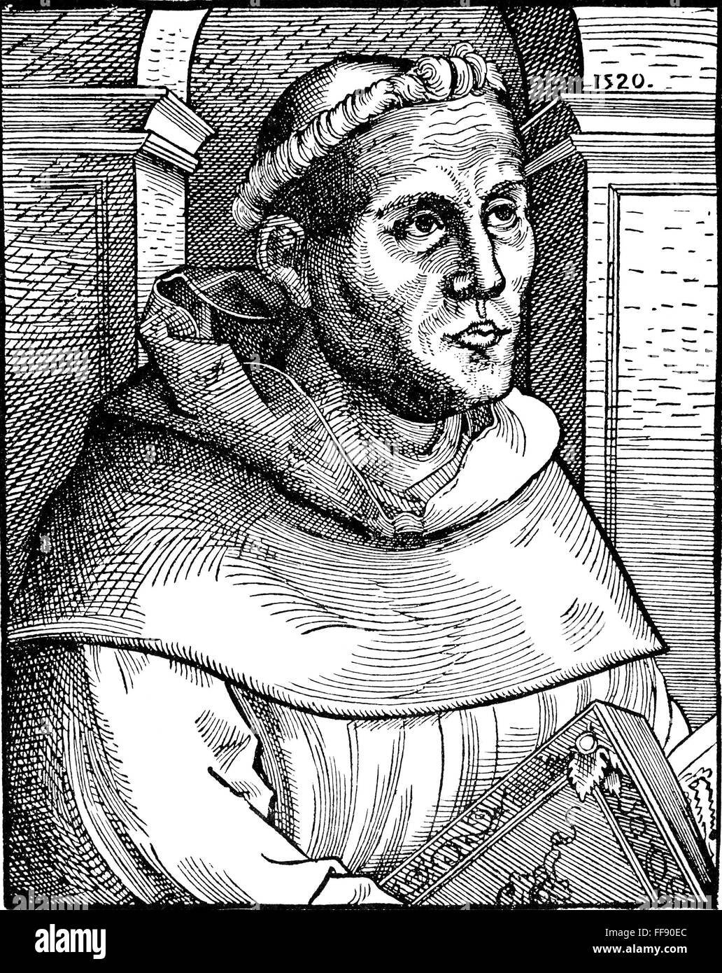 MARTIN LUTHER (1483-1546). /nGerman religious reformer. Woodcut, 1520 ...