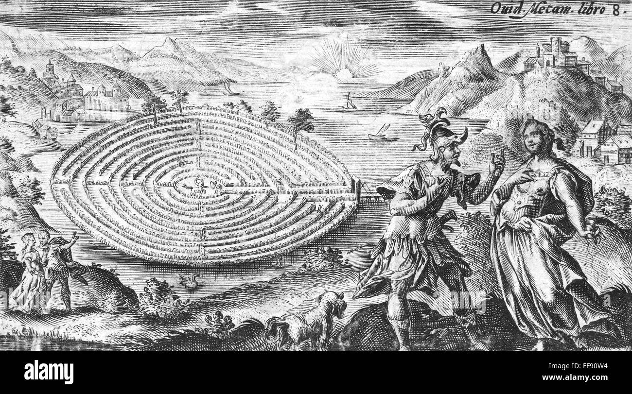 THESEUS AND ARIADNE. /nTheseus obtaining from Ariadne the thread by