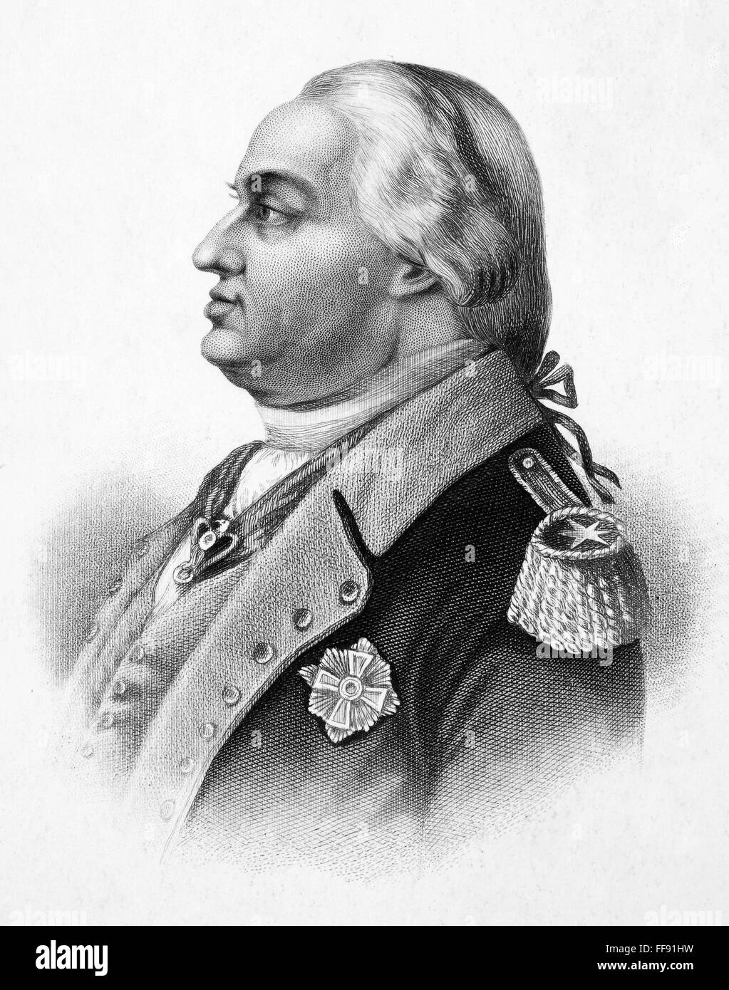 BARON FRIEDRICH von STEUBEN /n(1730-1794). American (Prussian-born) army officer. Steel engraving, 19th century. Stock Photo