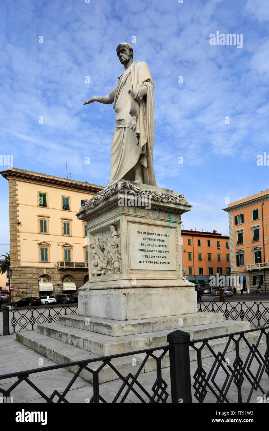 Statue of Ferdinand III, Piazza della Repubblica square, Livorno city ...