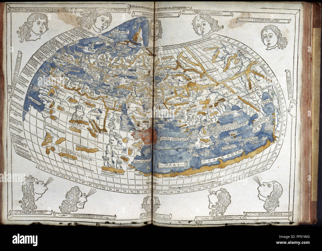 WORLD MAP 1482 NMap Of The World From Latin Edition Of Ptolemy S World Map 1482 Nmap Of The World From Latin Edition Of Ptolemys Geography FF91WG