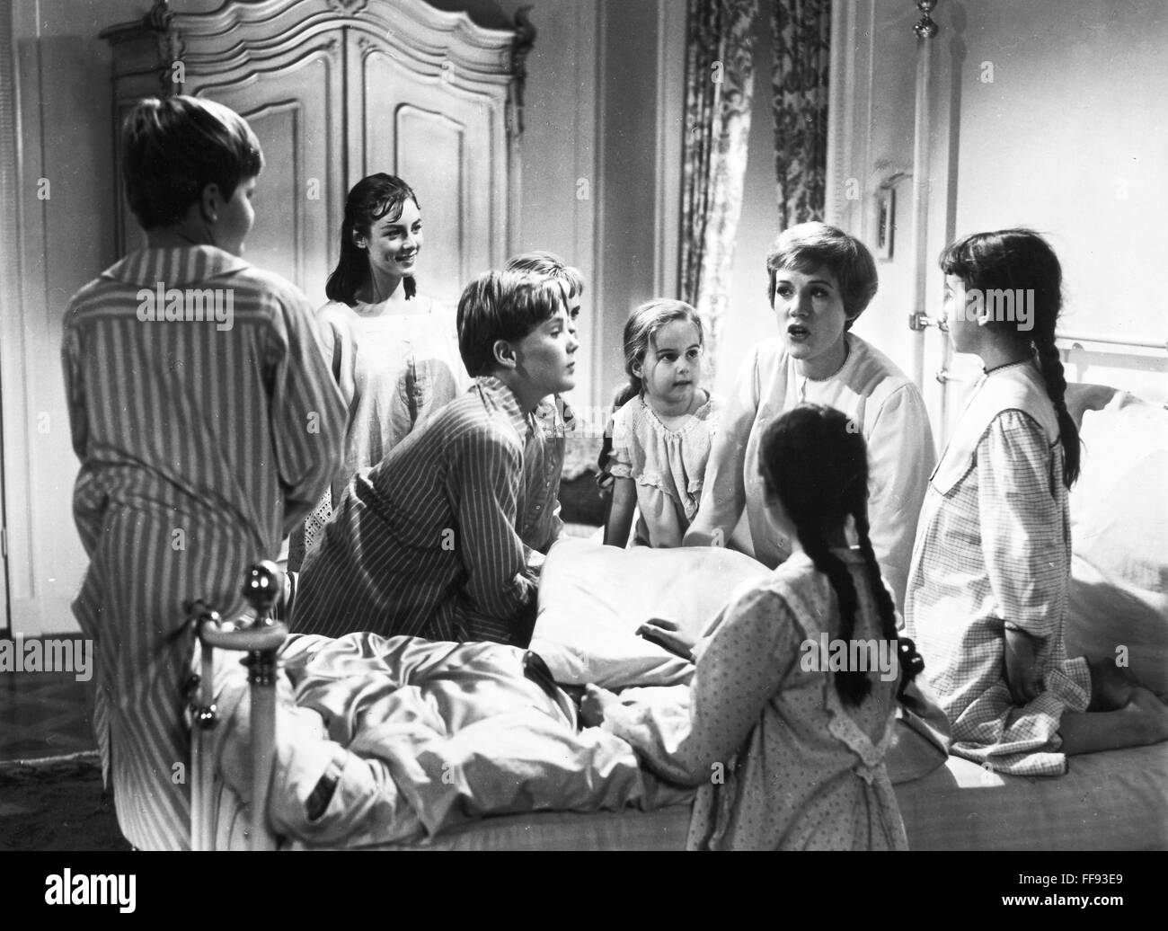 FILM SOUND OF MUSIC, 1965. /nJulie Andrews as Maria with the Von Trapp