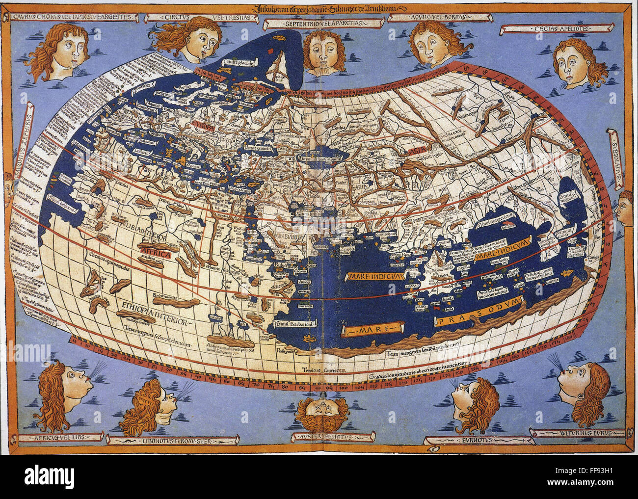 WORLD MAP: PTOLEMY. /nMap of the world from the Latin edition of 