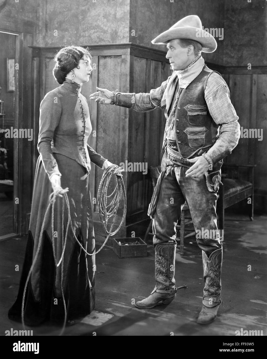 WILLIAM S. HART (18701946). /nAmerican actor. In a scene from