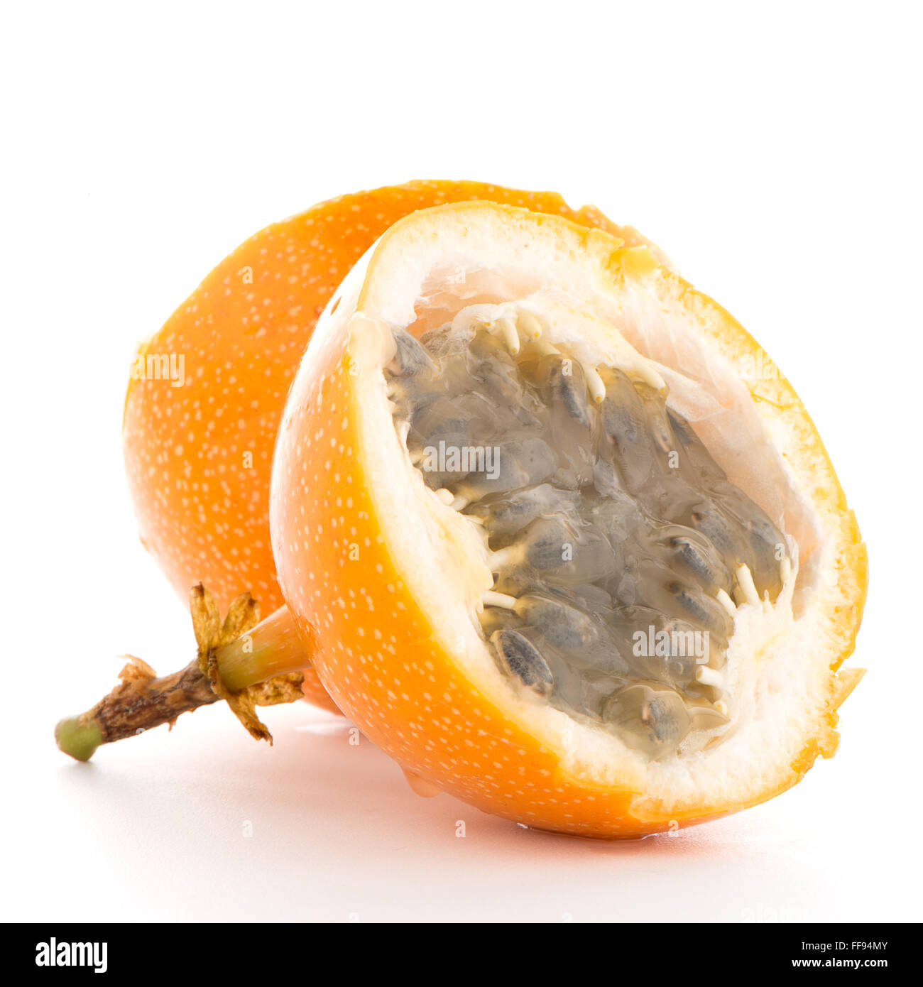 Passion fruit maracuja granadilla on white background Stock Photo - Alamy