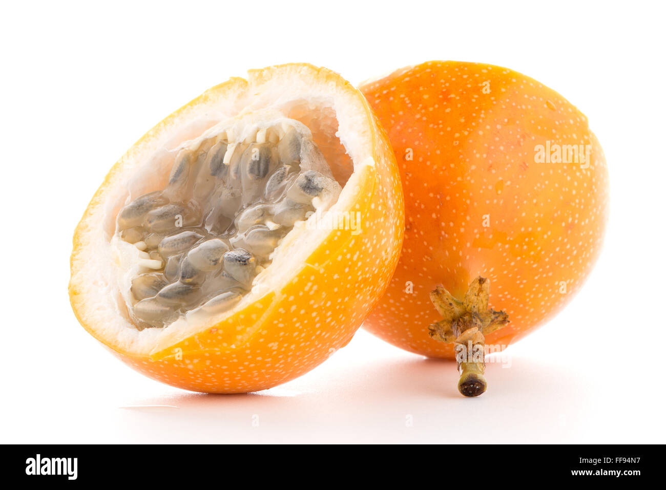 Passion fruit maracuja granadilla on white background Stock Photo - Alamy