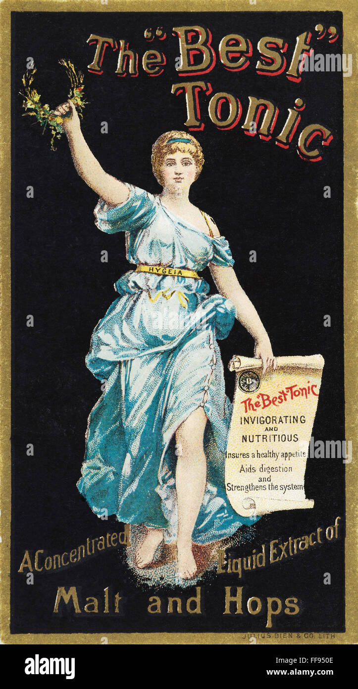 PATENT MEDICINE. /nLate 19th century American patent medicine label for the 'Best' Tonic. Stock Photo