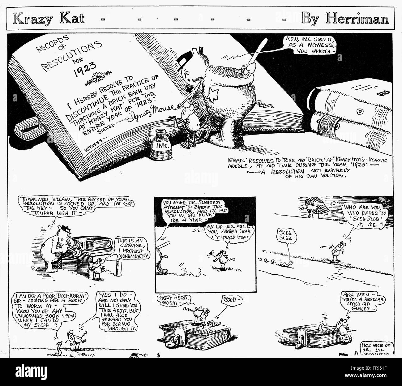KRAZY KAT, 1922. /nKrazy Kat comic strip, /n1922, by Herriman