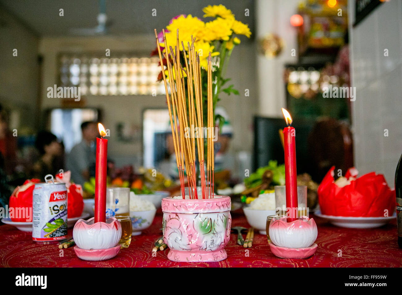 Chinese celebration with incense Stock Photo