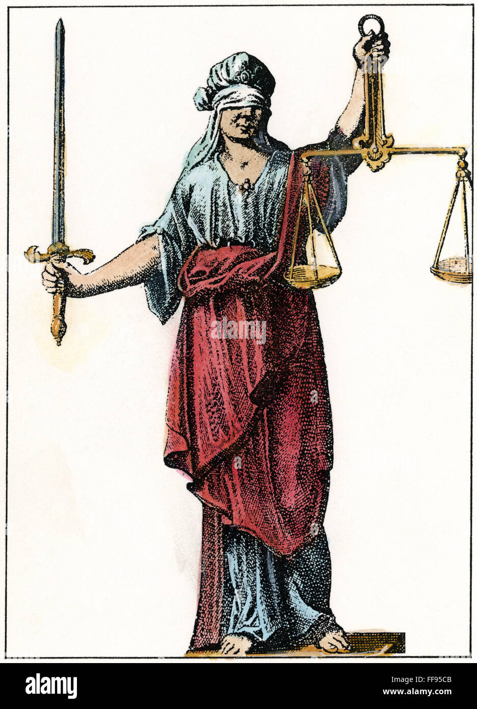 ALLEGORY: JUSTICE, 1726. /nLine engraving (detail), German. Stock Photo