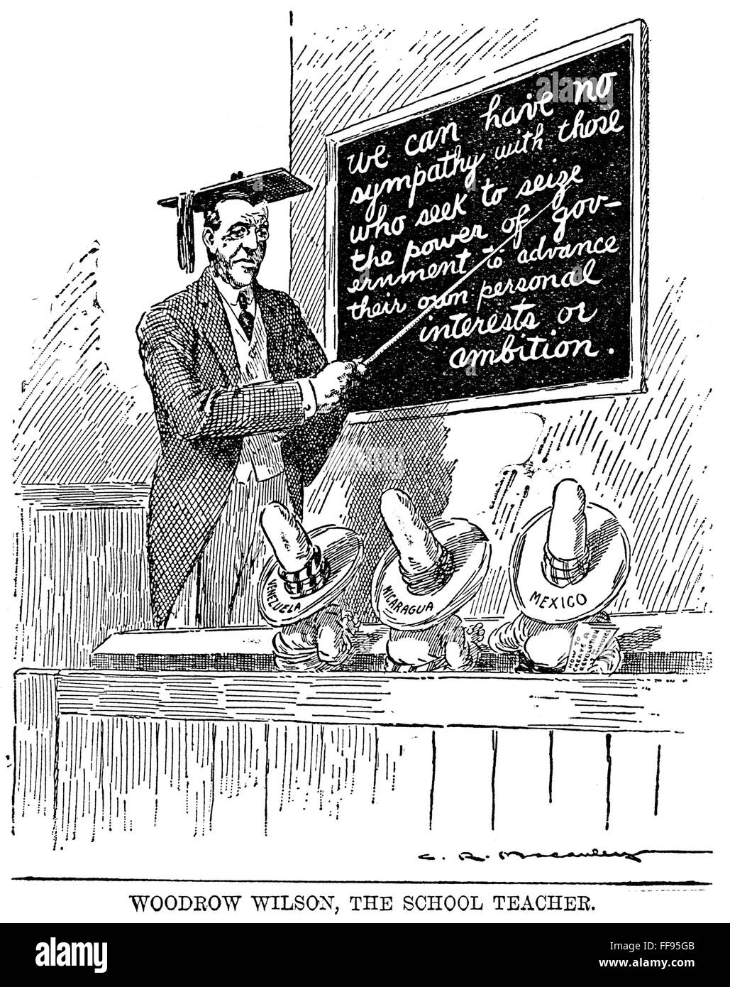 WOODROW WILSON CARTOON. /nAmerican cartoon, 1914, on the active role