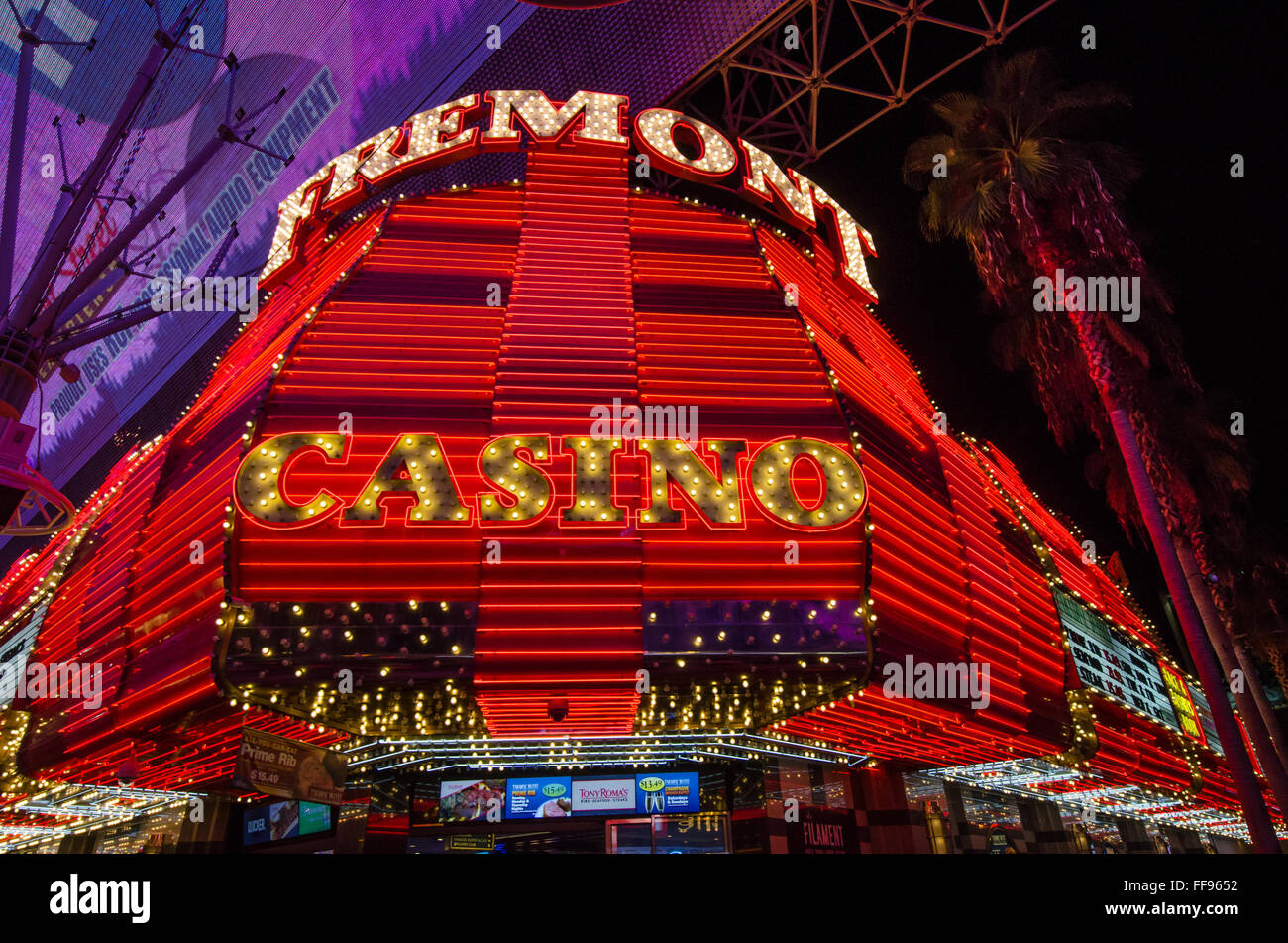 Fremont Street Casino, Downtown Las Vegas Nevada USA United States of America Stock Photo