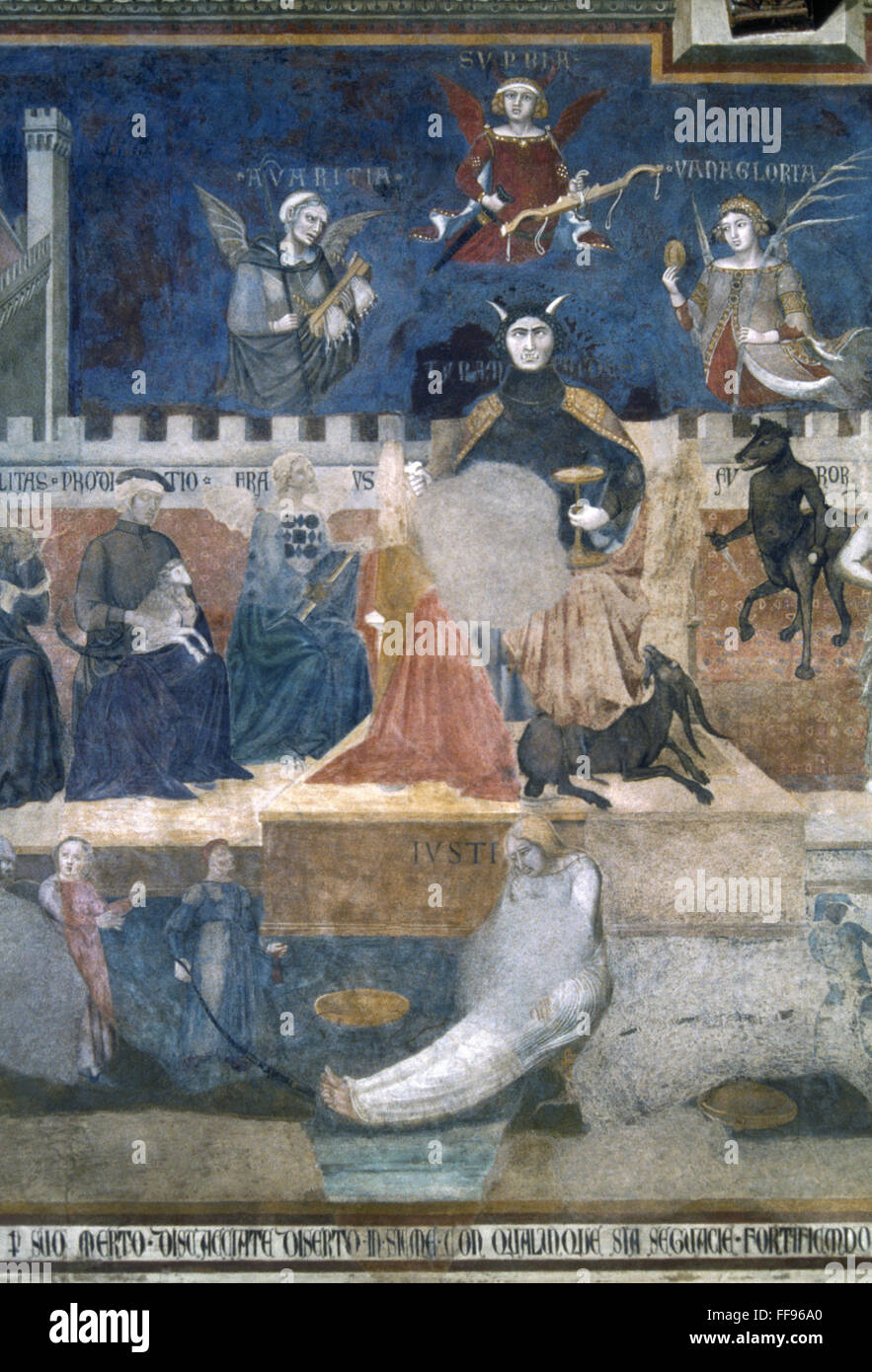 LORENZETTI: BAD GOVERNMENT. /nAmbrogio Lorenzetti: Detail, Allegory of ...