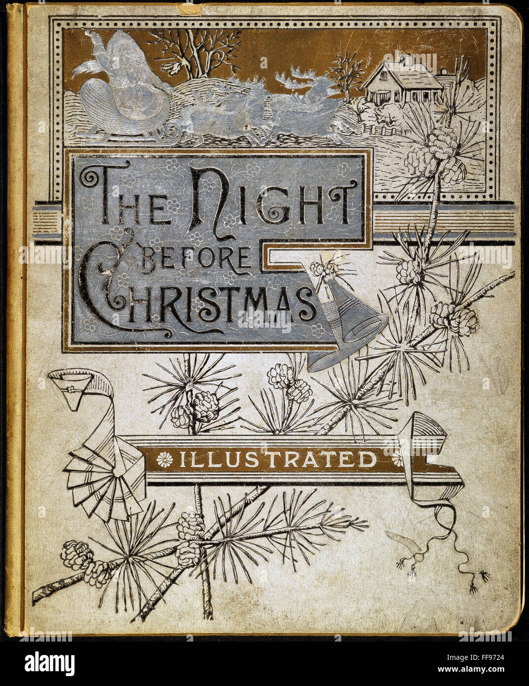 NIGHT BEFORE CHRISTMAS. /nCover of an 1883 edition of 'The Night Before