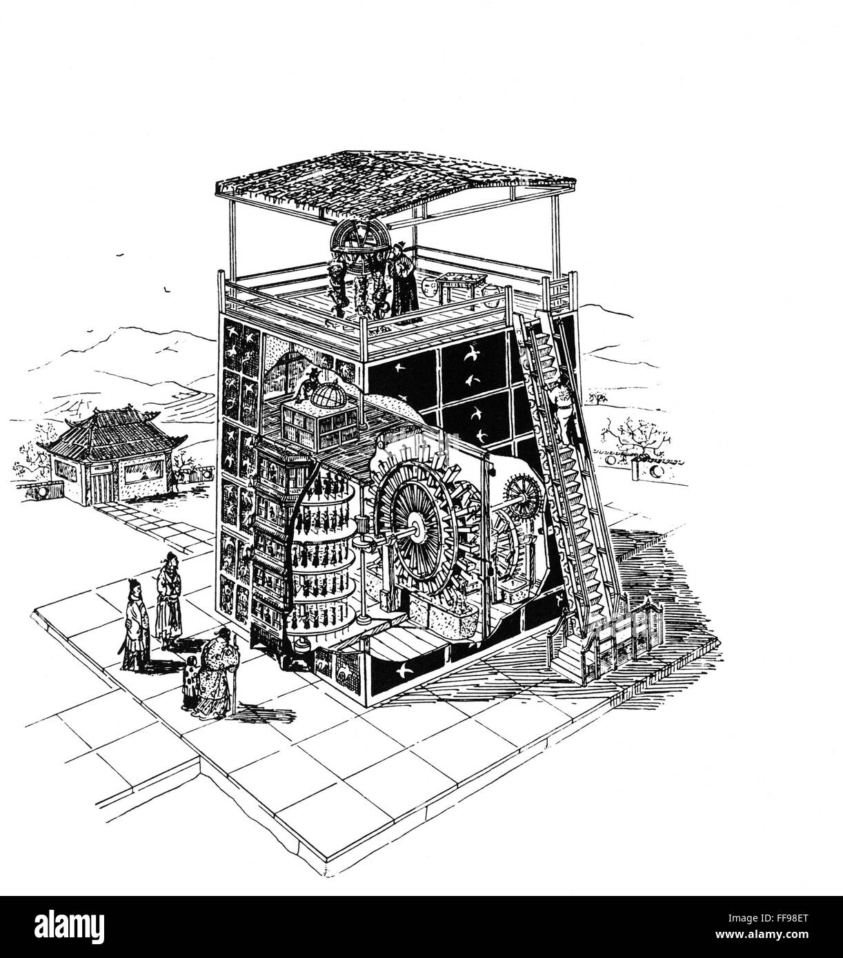 Chinese water clock illustration hires stock photography and images