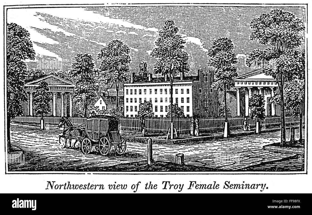 TROY FEMALE SEMINARY, 1841. /nNorthwestern view of the Troy Female Seminary founded, 1821, at