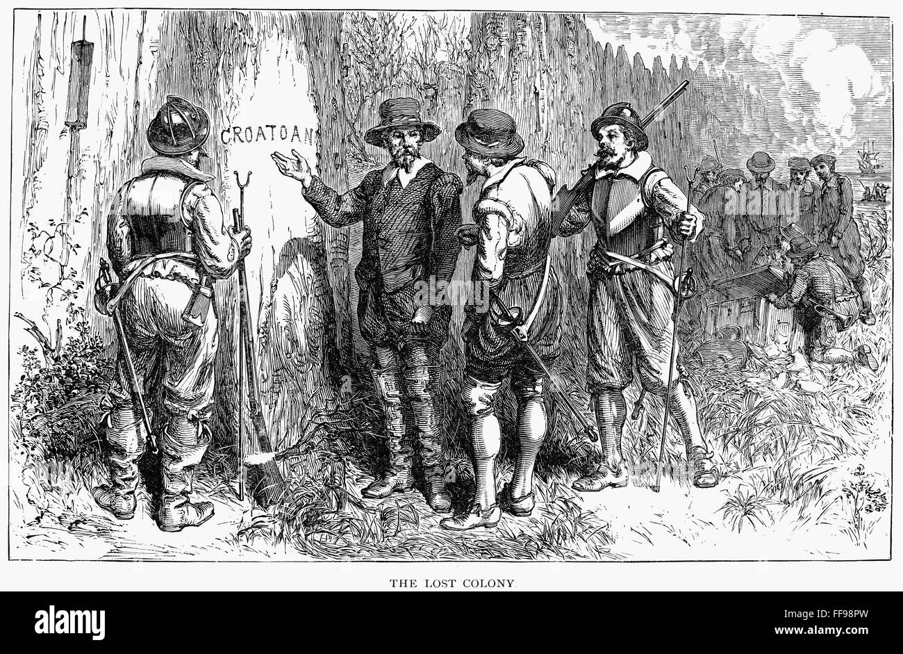 ROANOKE JOHN WHITE, 1590. /nJohn White finding no trace of the colony