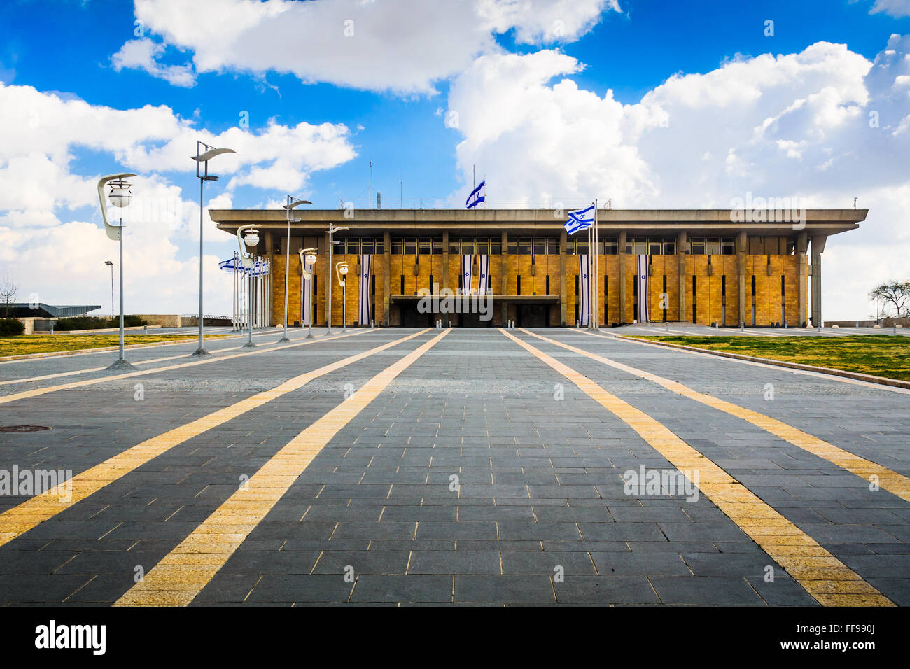 The Knesset Building. The Knesset is the legislative branch of the Israeli government. Stock Photo